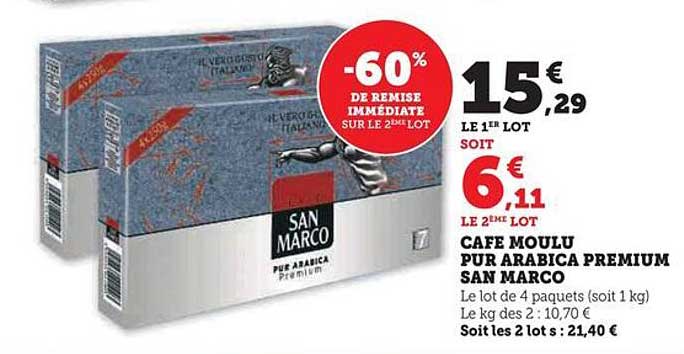 café moulu pur arabica premium san marco