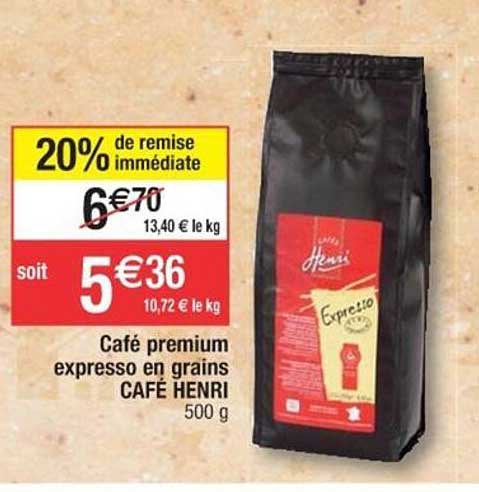 café premium expresso en grains café henri