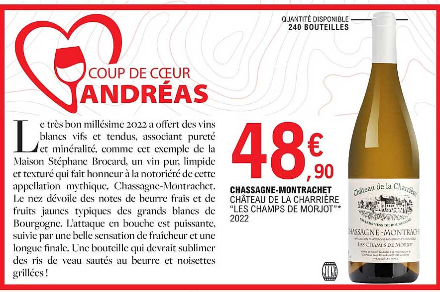 chassagne-montrachet château de la charrière "les champs de morjot" 2022