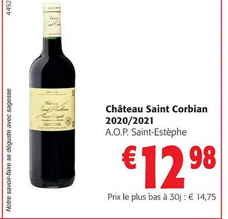 château saint corbian 2020/2021 a.o.p. saint-estèphe