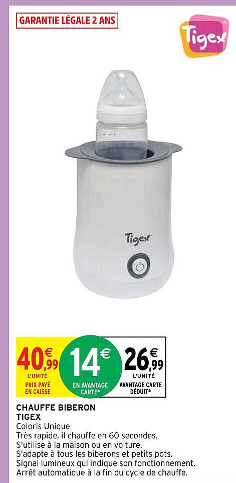 chauffe biberon tigex