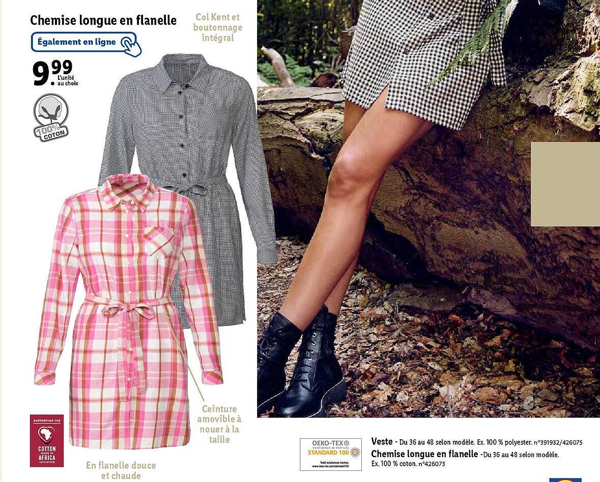 Chemise Longue En Flanelle