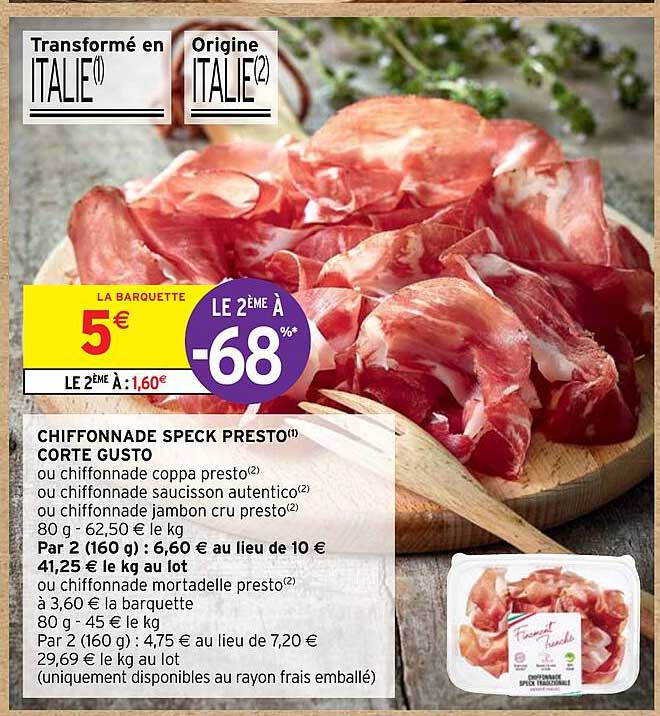 chiffonade speck presto corte gusto