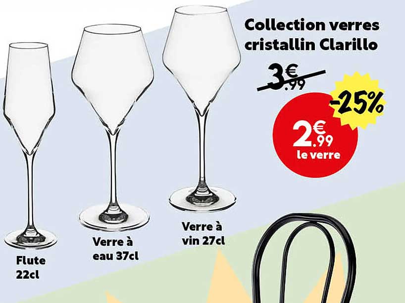 collection verres cristallin clarillo