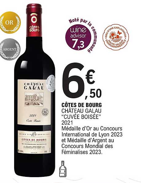 côtes de bourg château galau "cuvée boisée" 2021