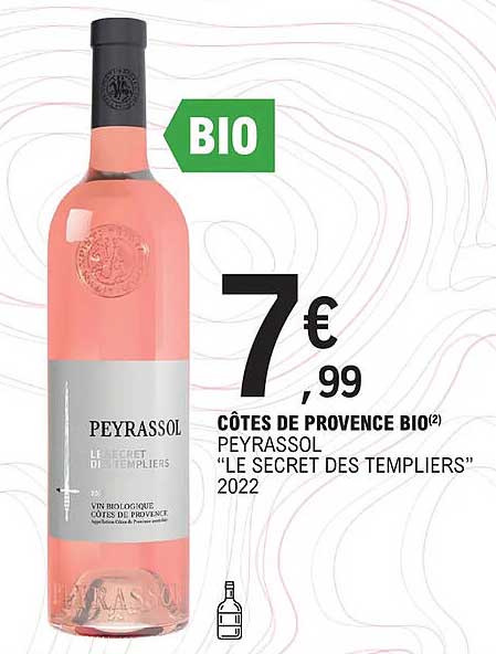 côtes de provence bio peyrassol "le secret des templiers" 2022