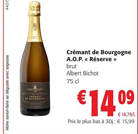 crémant de bourgogne a.o.p. «réserve» brut albert bichot