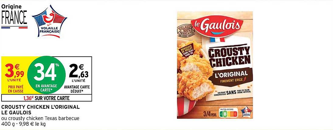 crousty chicken l'original le gaulois