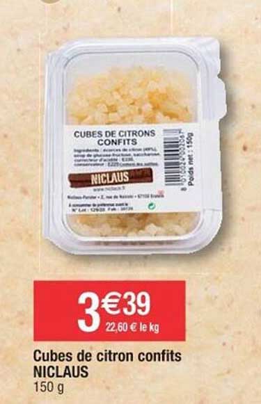 cubes de citron confits niclaus