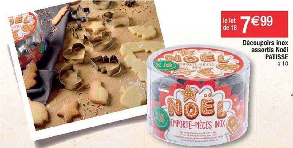 découpoirs inox assortis noël patisse