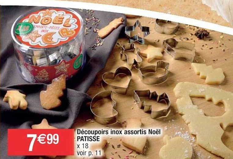 découpoirs inox assortis noël patisse