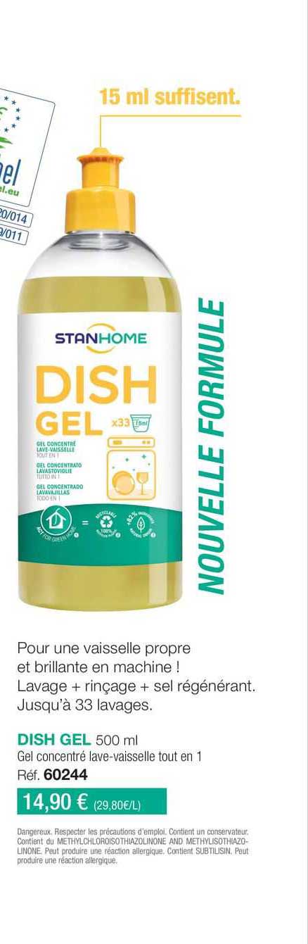 dishh gel gel concentré lave-vaisselle tout en 1