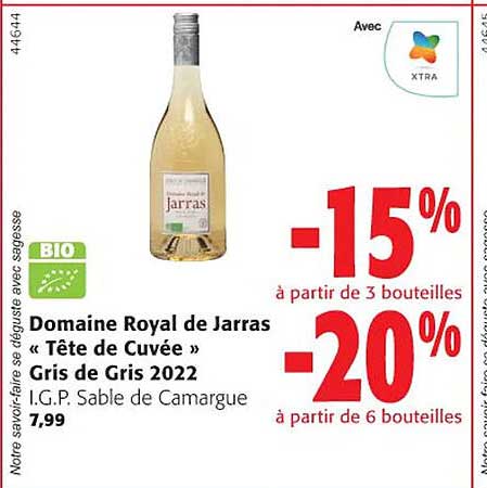 domaine royal de jarras «tête de cuvée» gris de gris 2022 i.g.p. sable de camargue