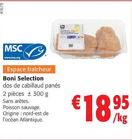 Dos De Cabillaud Panés Boni Sélection