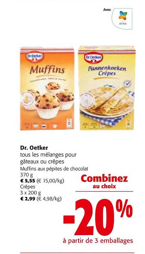 dr. oetker tous les mélanges pour gâteaux ou crêpes