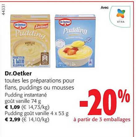 dr. oetker toutes les préparations pour flans, puddings ou mousses