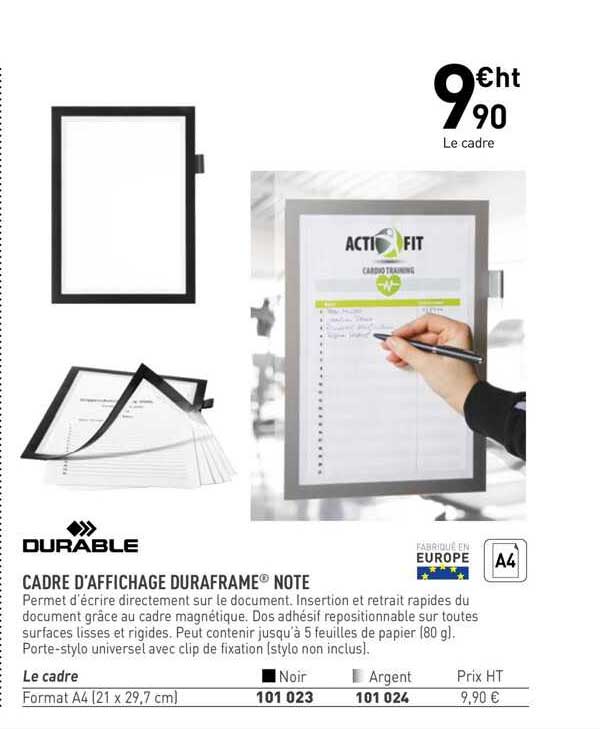 durable cadre d'affichage duraframe note