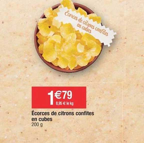 écorces De Citrons Confites En Cubes