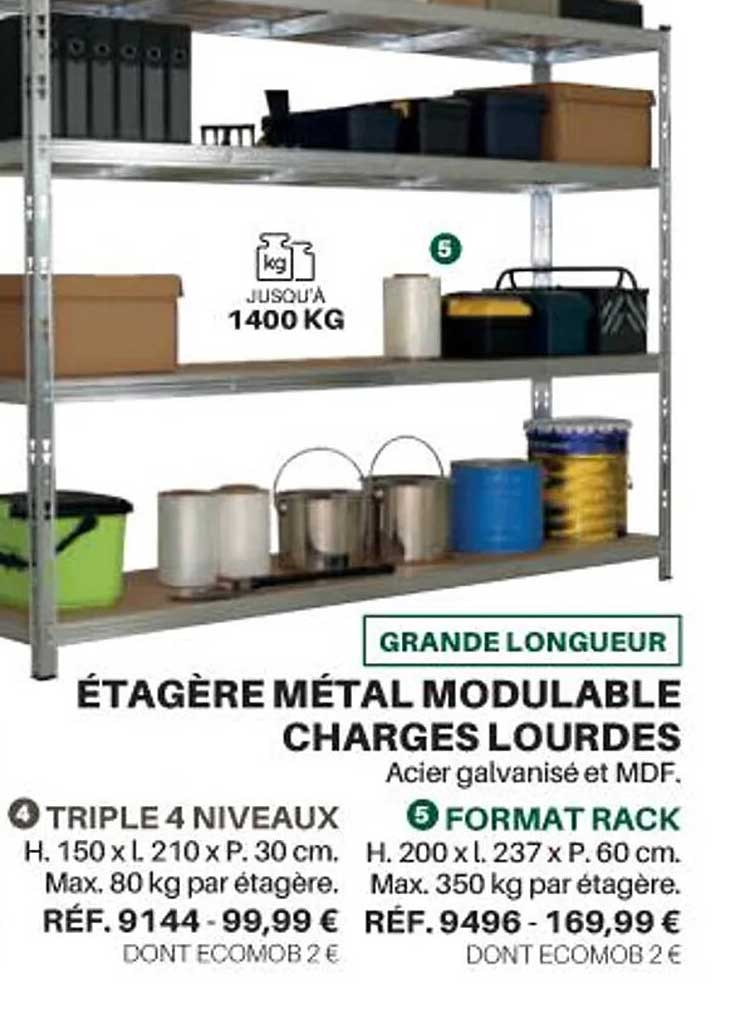 étagère métal modulable charges lourdes