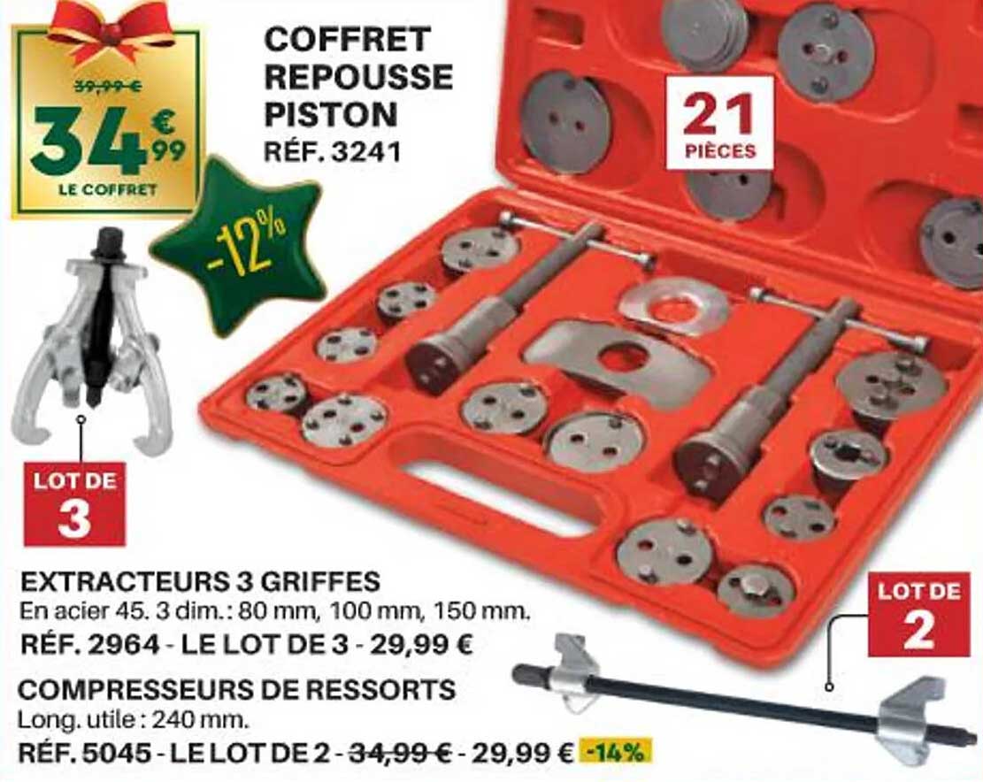 extracteurs 3 griffes coffret repousse piston