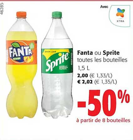 fanta ou sprite toutes les bouteilles