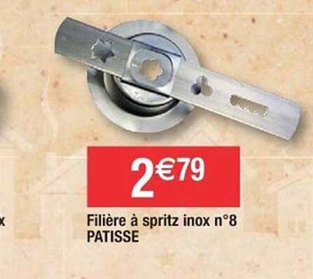 filière à spritz inox n°8 patisse