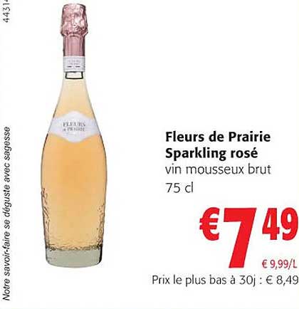 fleurs de prairie sparkling rosé vin mousseux brut