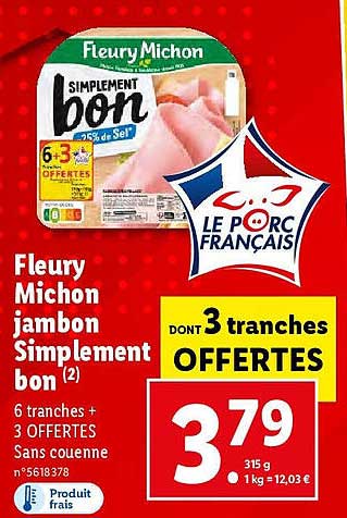 fleury michon jambon simplement bon