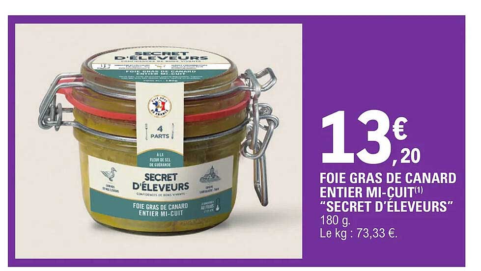 Foie Gras De Canard Entier Mi-cuit "secret D'éleveurs"