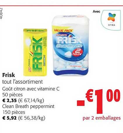 Frisk Tout L'assortiment Goût Citron Avec Vitamine C