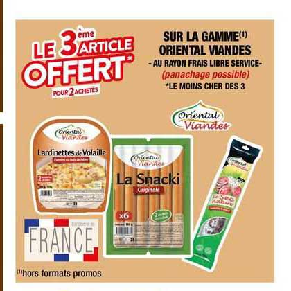 gamme oriental viandes  le 3ème article offert