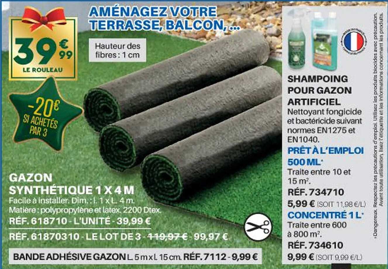 gazon synthétiques 1x4m