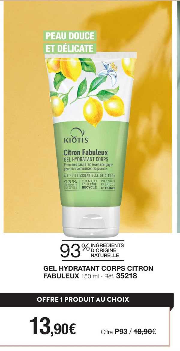 gel hydratant corps citron fabuleux