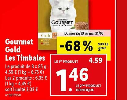 gourmet gold les timbales