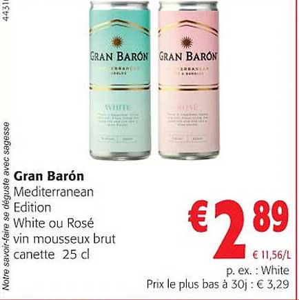 gran barón mediterranean edition white ou rosé vin mousseux brut
