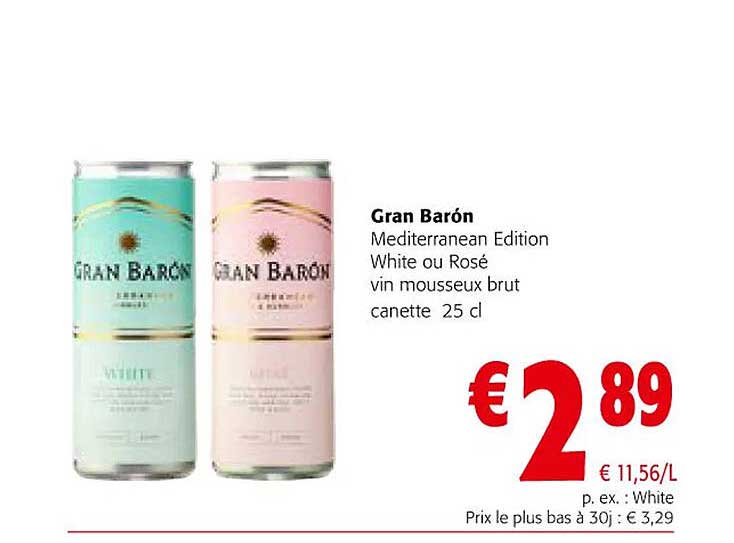 granbarón mediterranean edition white ou rosé vin mousseux brut