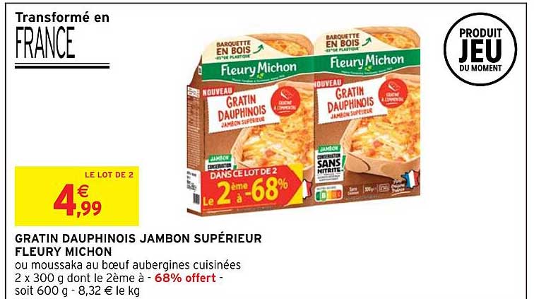 gratin dauphinois jambon supérieur fleury michon