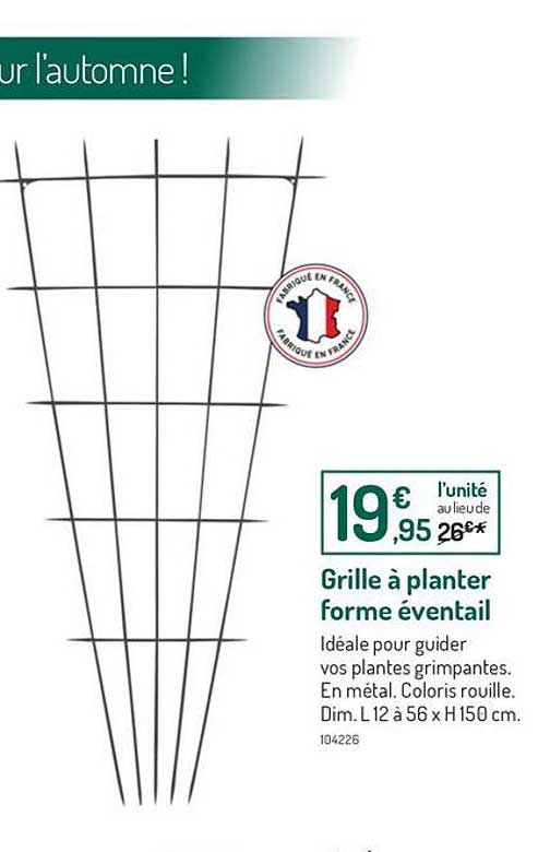 grille à planter forme éventail