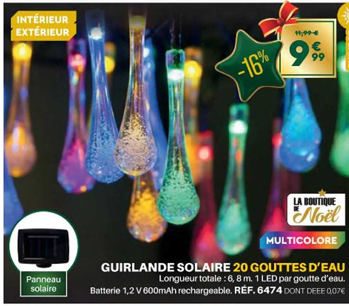 guirlande solaire 20 gouttes d'eau