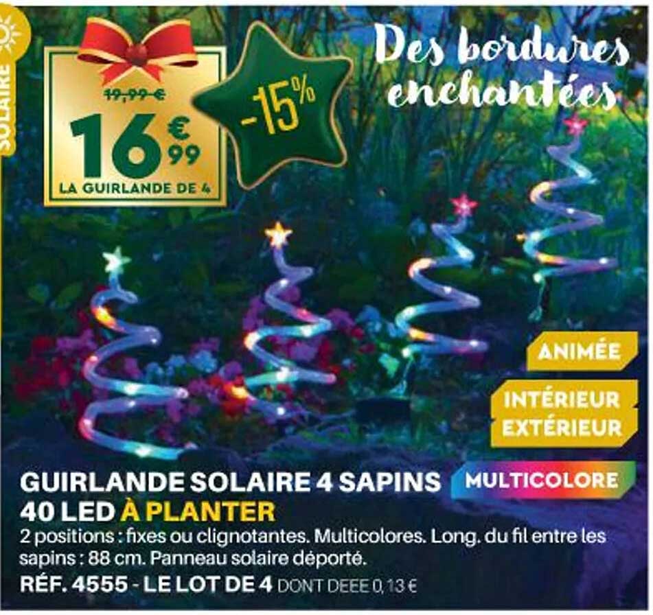 guirlande solaire 4 sapin 40 led à planter