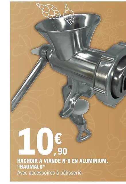hachoir à viande n°8 en aluminium "baumalu"