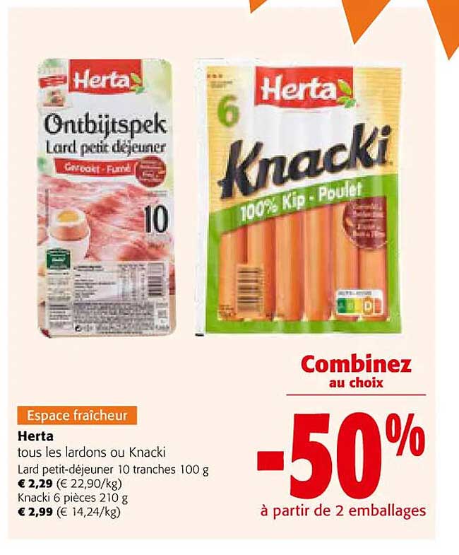 herta tous les lardons ou knachi lard petit-dejeuner 10 tranches