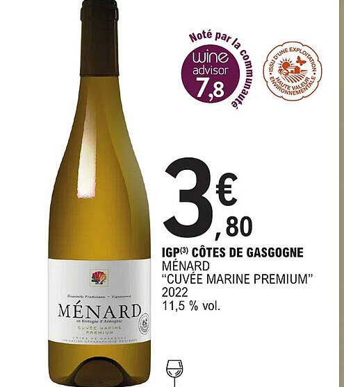 igp côtes de gascogne ménard "cuvée marine premium" 2022