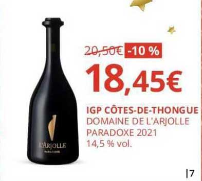 igp côtes-de-thongue domaine de l'arjolle paradoxe 2021