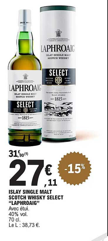 islay single malt scotch whisky select "laphroaig"