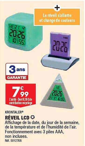 krontaler réveil lcd