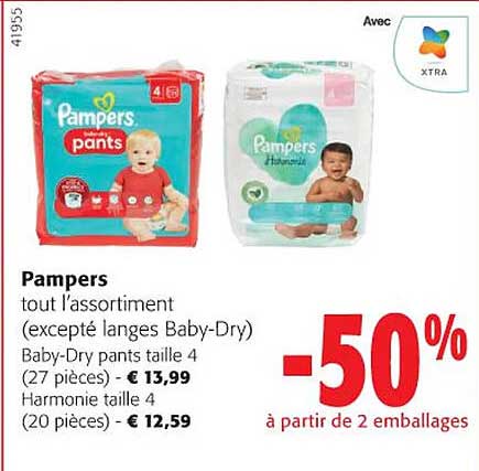 l'assortiment pampers