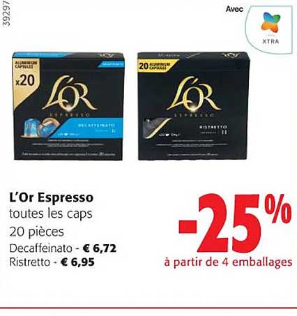l'or espresso toutes les caps 20 pièces