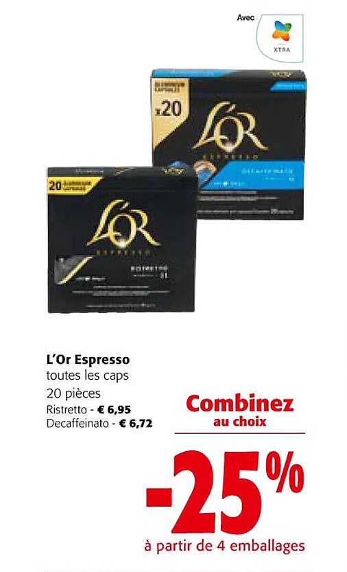 l'or espresso toutes les caps 20 pièces