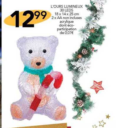 l'ours lumineux 30 leds